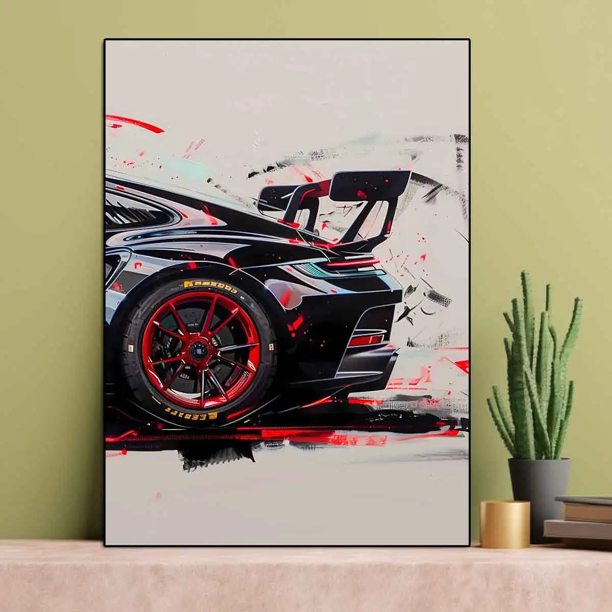Fashion Supercar GT3 RS Graffiti Canvas Painting Modern Pop Sports Car Poster And Print Racing Game Wall Art Gaming Room Decor