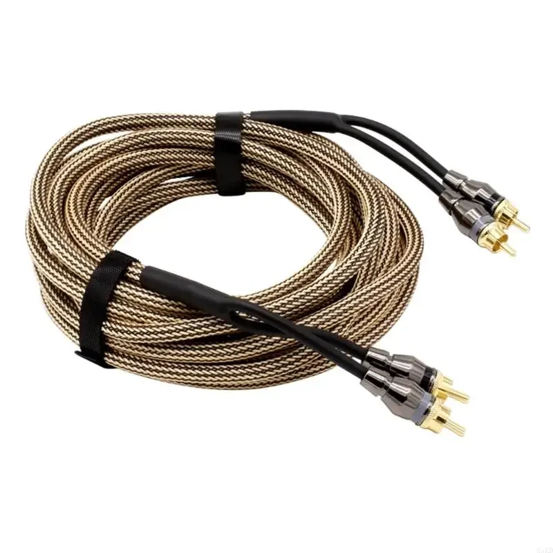 2RCA to 2RCA Sound Cable Sound System Connection Offering Excellent Sound Fidelity PVC for Car & Home Theater Systems.A5KD