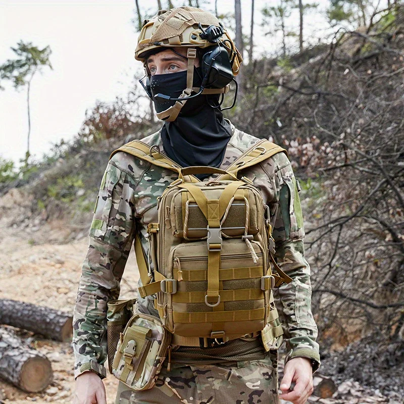 

Men's Tactical Chest Backpack - Sporty Camouflage Design, Durable Fabric, Multiple Compartments