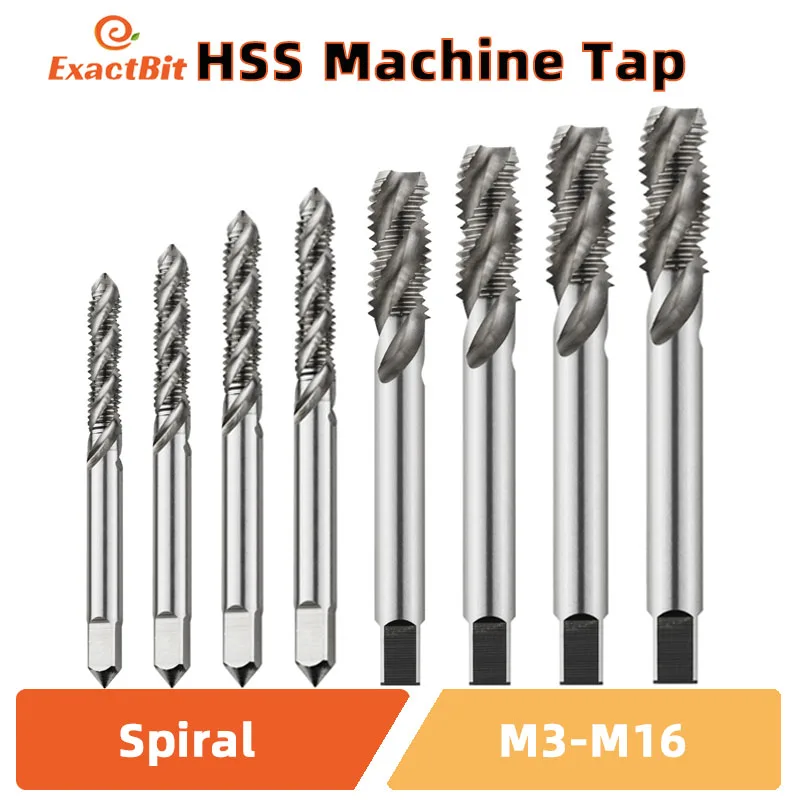 High Quality HSS Machine Plug Tap Metric Screw Tap Drill Thread Tool Spiral Point Straight Fluted M3 M4 M5 M6 M7 M8 M10