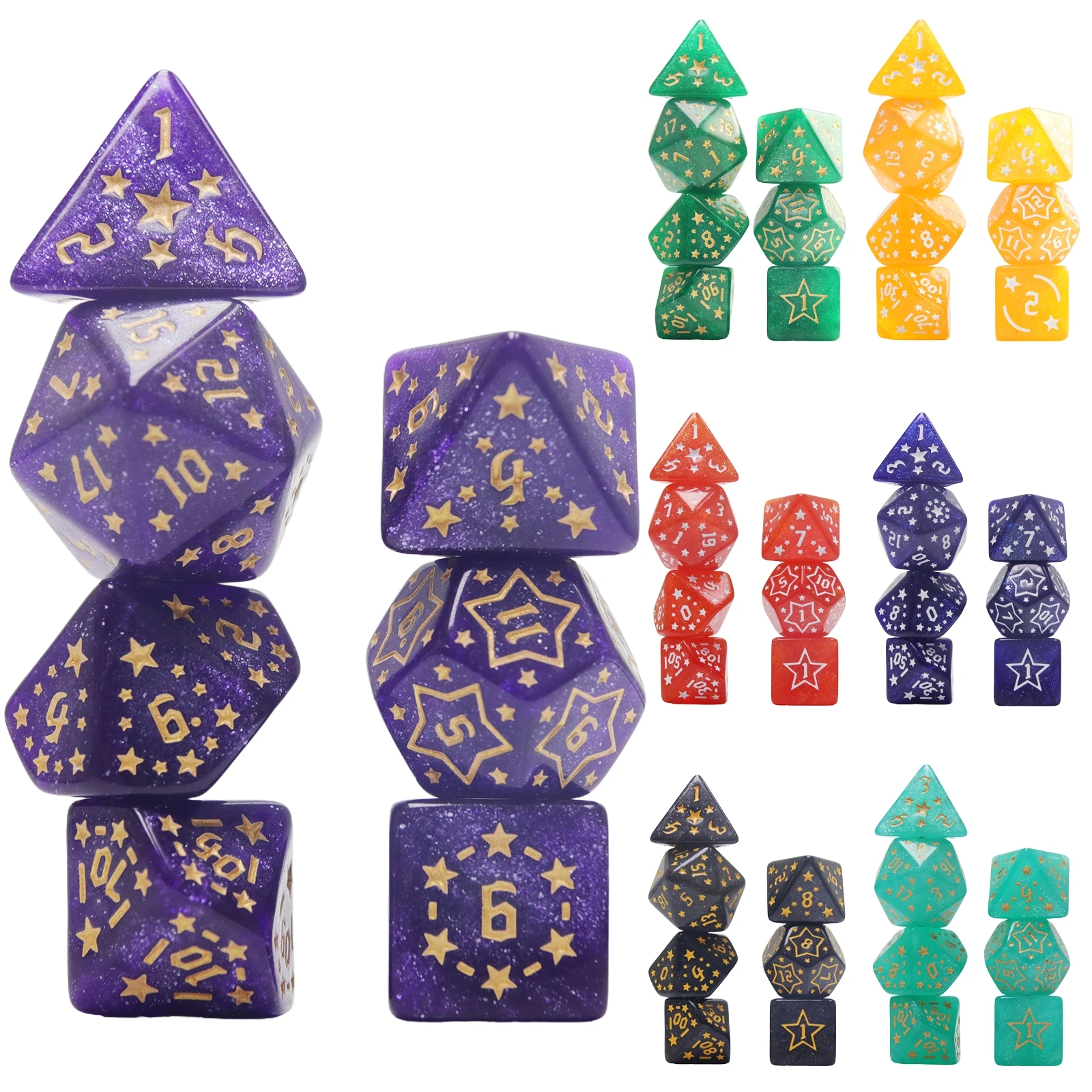 

7pcs/set Polyhedral Dice D4-D20 Entertainment Board Game Dice for TRPG DND