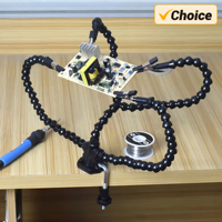 Helping Hands Soldering Third Hand with 3 Flexable Arms Rotatable Clips and Stable Desk Clamp Base