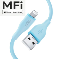 MFi Certified Ipad Iphone power cable ultra soft silcon iphone lightning charger data cable power lead for iphone ipad 6ft 1.8M
