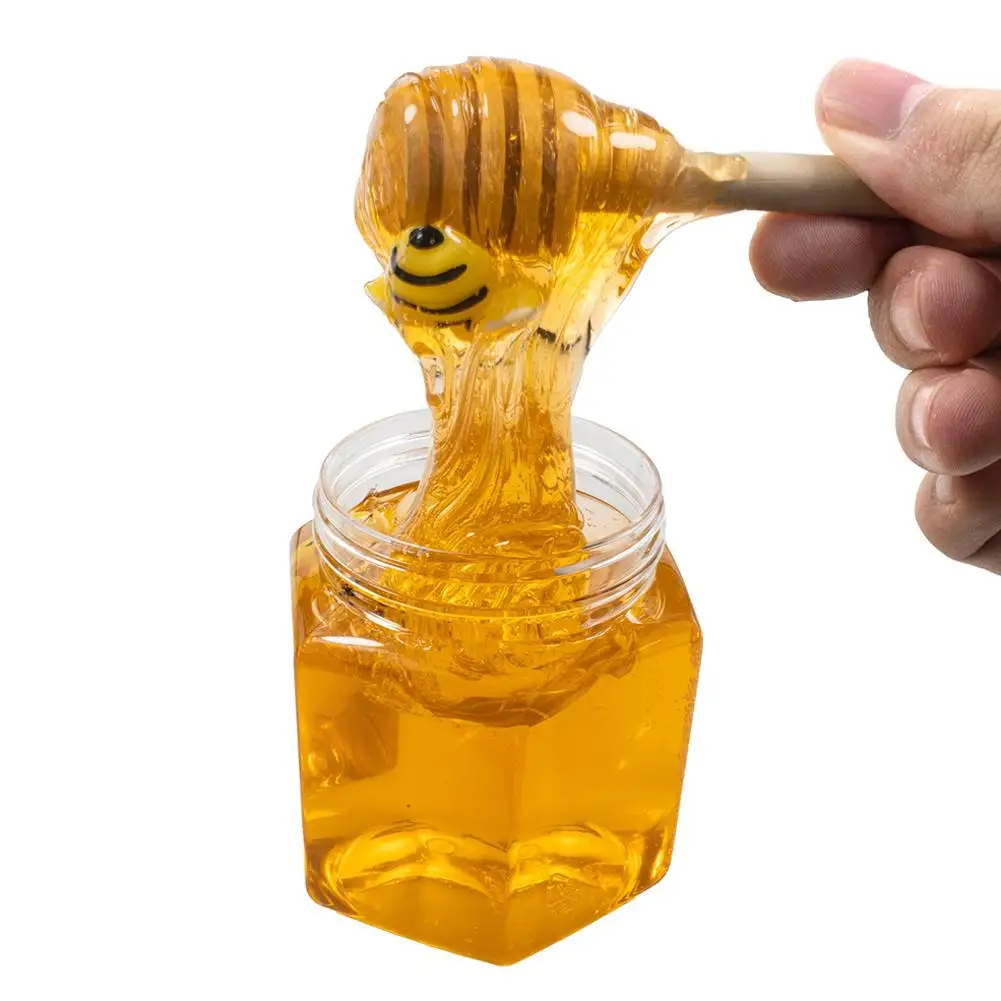 Honey Slime Set Honeycomb Slime Toy Stretchable DIY Transparent Slime Clay Honey Honeycomb Mucus Toy Kids Stress Relieving Gift