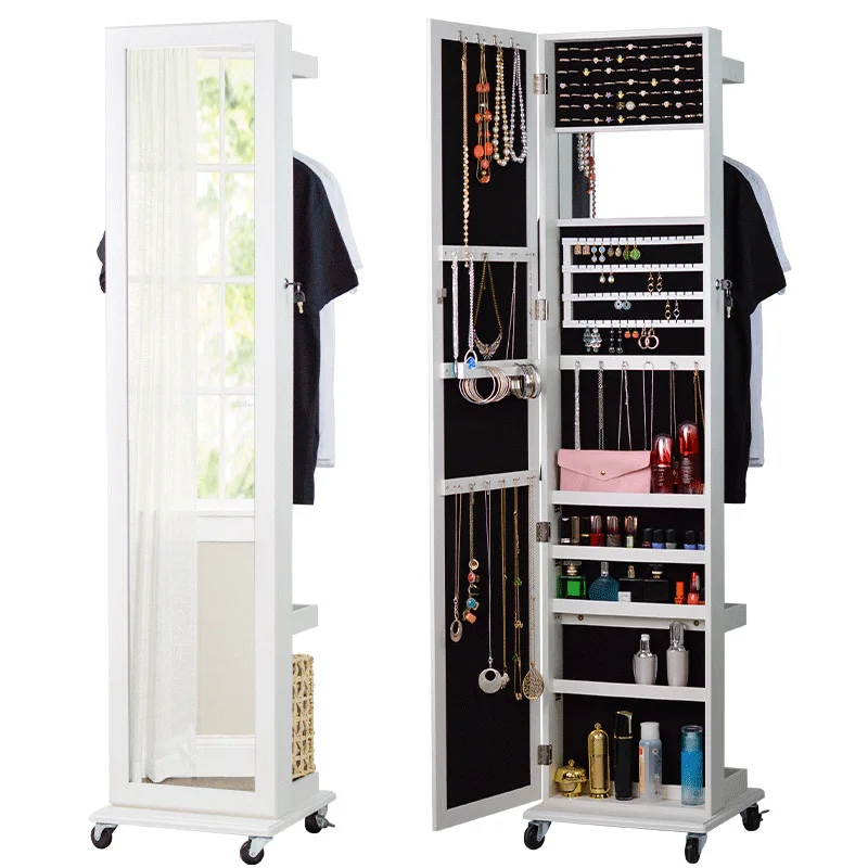 Rotating full-length mirror cabinet Full body storage cabinet Cloakroom Dresser Home fitting Home