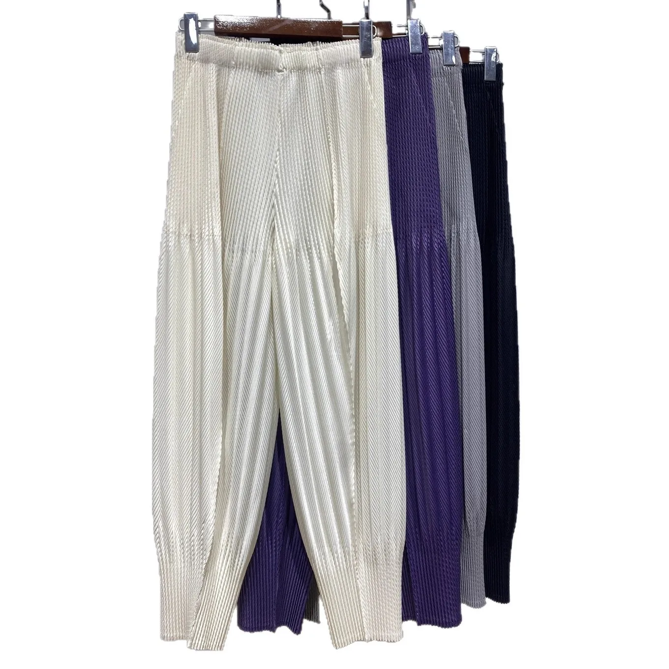 Miyake Pleated 2026 New Fall and Spring Pleated Pants Women's Models Niche Harem Pants Loose Elastic Waist Casual Pants Pleated