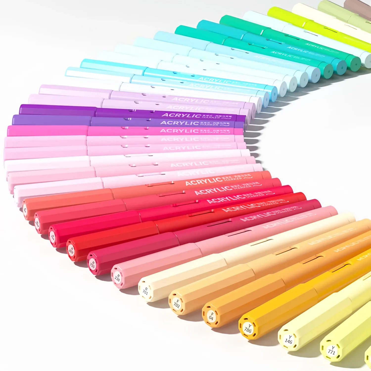24/36/48/60/84 لون التحكم التلقائي في الحبر علامات طلاء الأكريليك ، مع صندوق تخزين الطبقات ، أقلام طلاء الأكريليك طرف الفرشاة