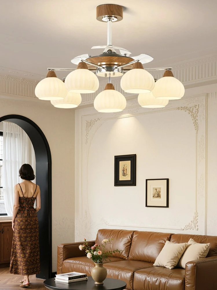 

New Household Ceiling Fan Light 3 Color Dimmable LED Remote Control Fan Lamp for Dining Bedroom Living Room Home Decor