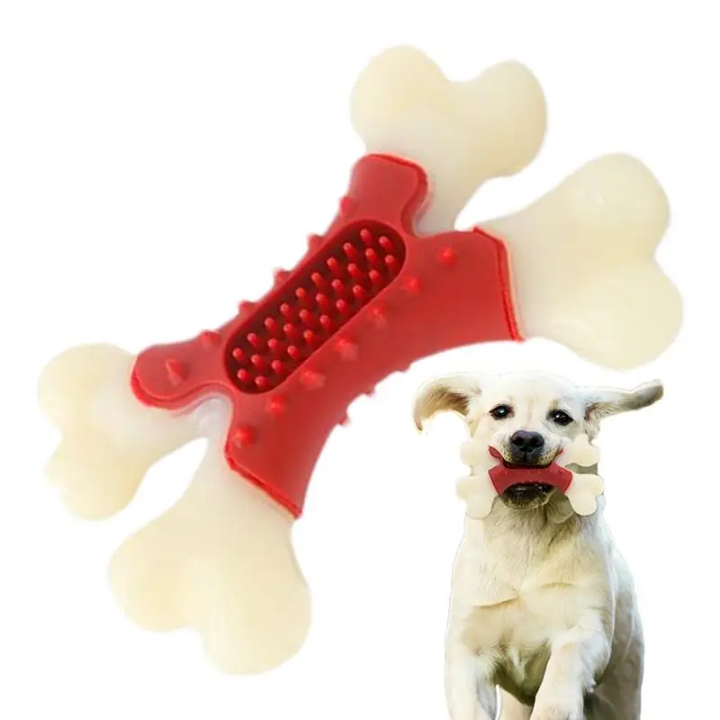 

1PC Pet Chew Toy Soft Rubber Bite-resistance Bone Shape Teeth Grinding Chewing Toys for Small Dogs Training Pet Supplies