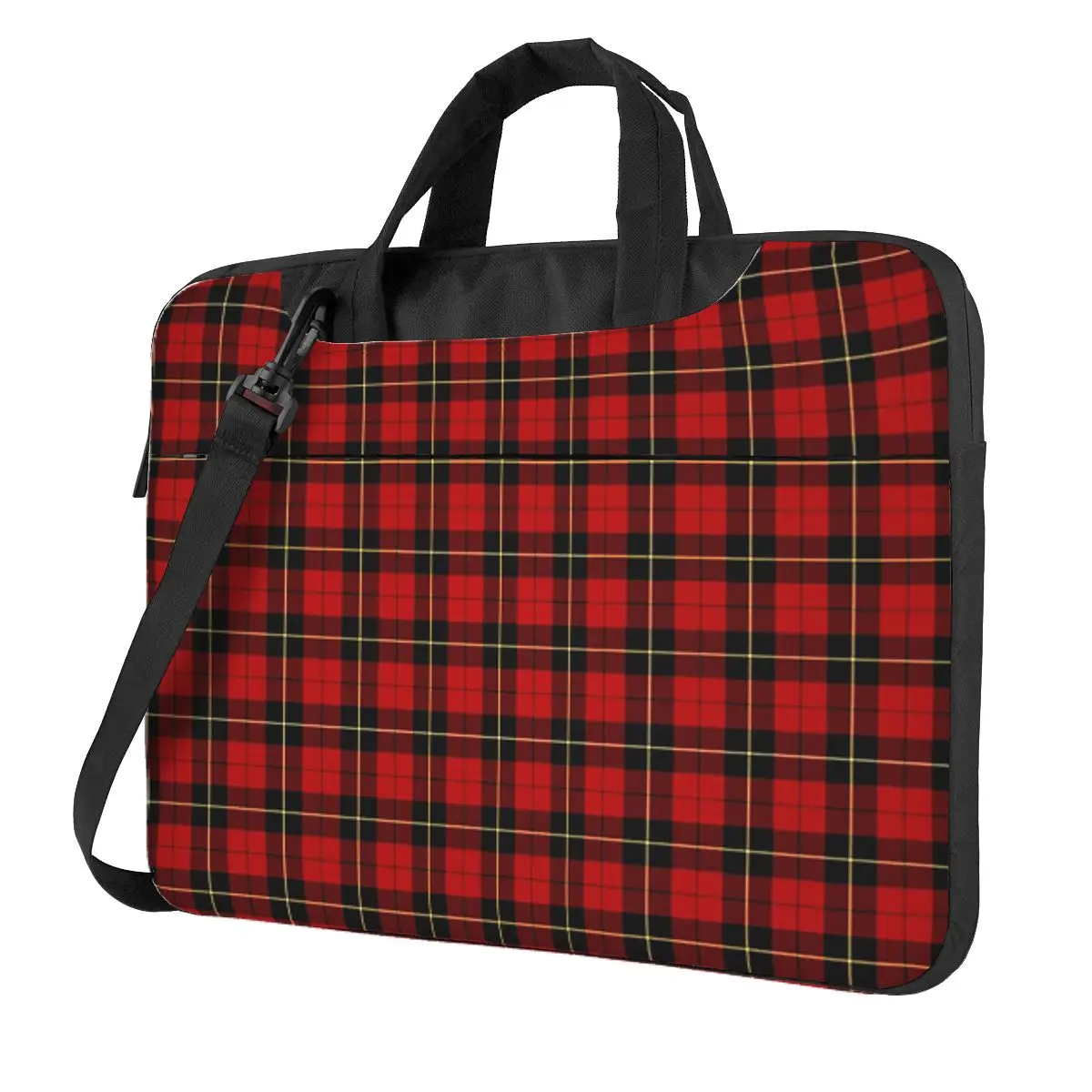

Clan Wallace Tartan Classic Red And Black Plaid Crossbody Laptop Bag Case Computer Bag 13 14 15.6 Inch Notebook Pouch Macbook