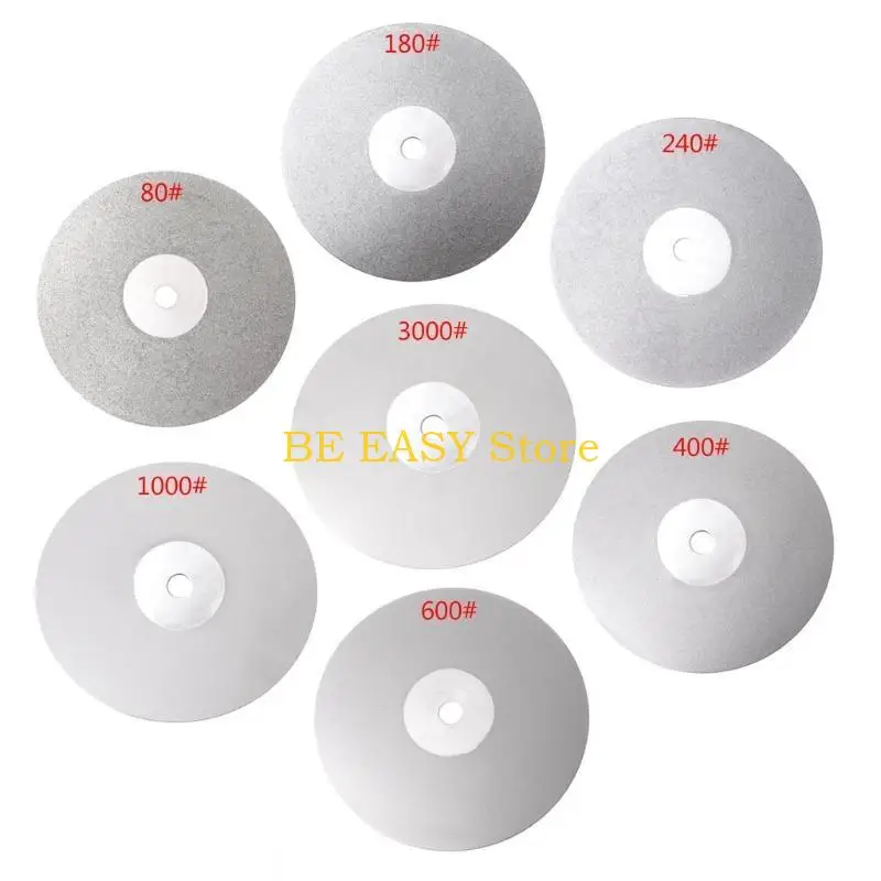 

E28F 6Inch Grit 80-3000 Diamond Coated Flat Lap Wheel Jewelry Grinding Polishing Disc