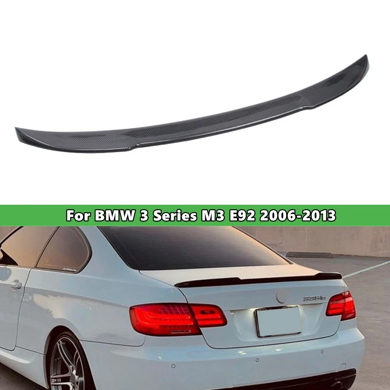 

1Pcs Real Carbon Fiber Car Rear Trunk Deck Spoiler Car Tail Wing For BMW 3 Series M3 E92 2006-2013 Car Accessories