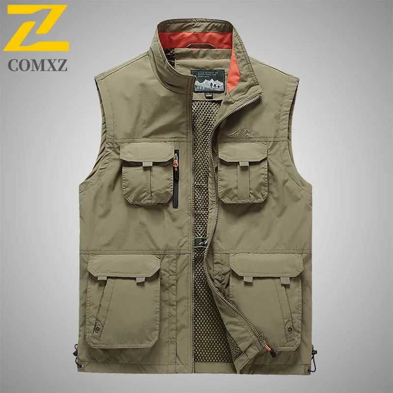Summer New Men's Jacket with Multiple Pockets Design Refreshing and Breathable Vest Outdoor Fishing and Camping Men's Clothing