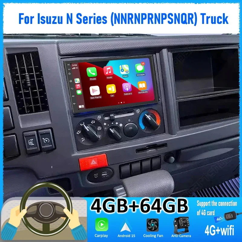 

7" CarPlay Monitor Android 15 Autoradio Carplay For Isuzu N Series (NNRNPRNPSNQR) Truck Car Radio with GPS FM Radio AutoRadio