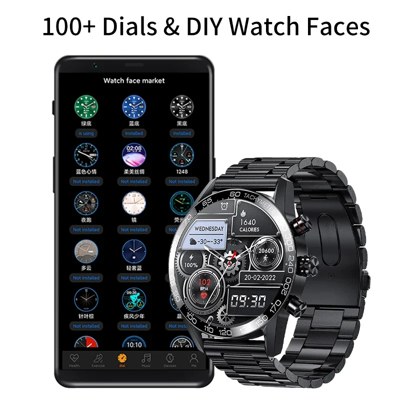 Lige-reloj inteligente para hombre, pulsera con Pantalla AMOLED HD, Bluetooth, llamadas, negocios, 360