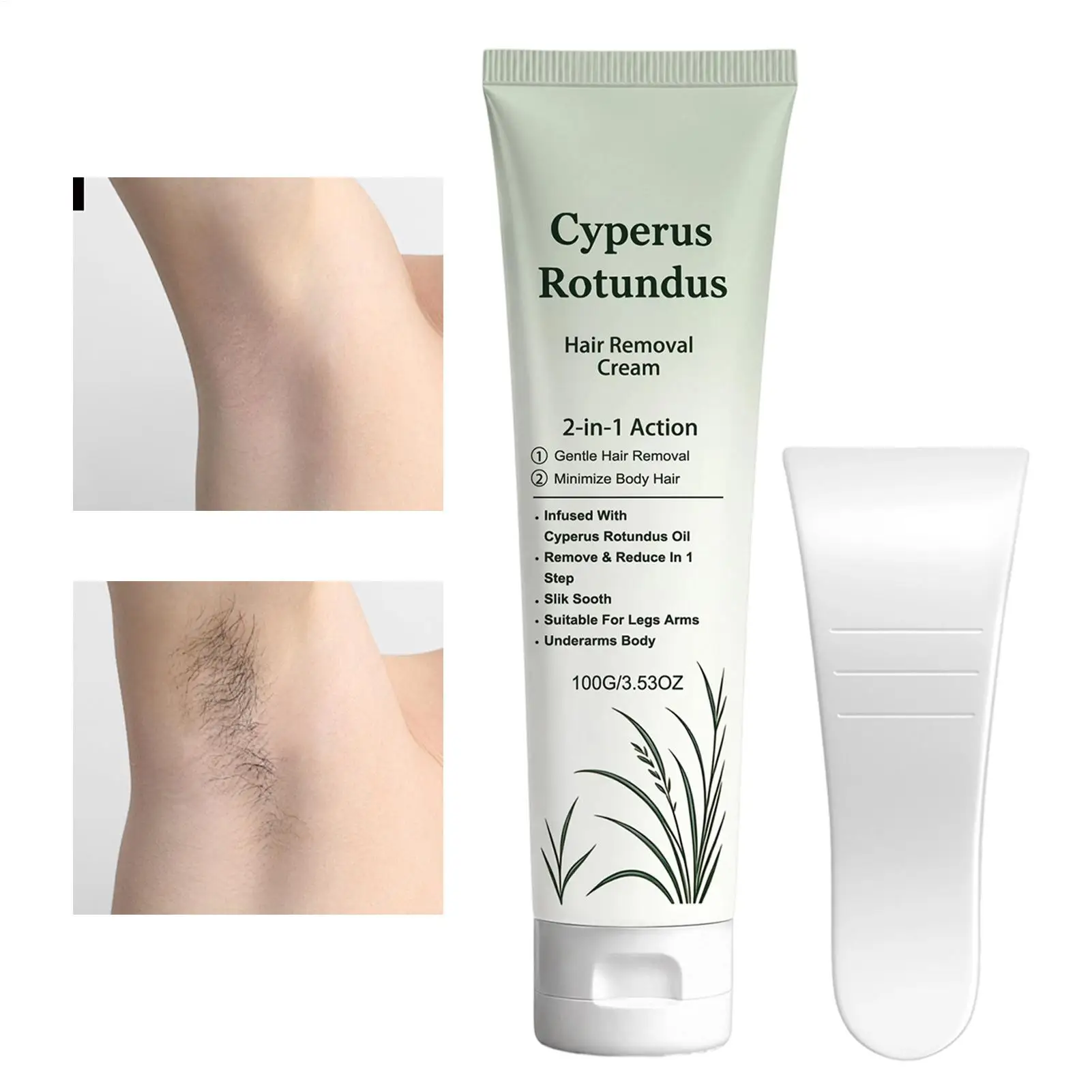 Cyperus Rotundus Hair Removal Cream Gentle Natural Extracts With Scraper Unwanted Hair Removal Cream For Underarms Legs Arms