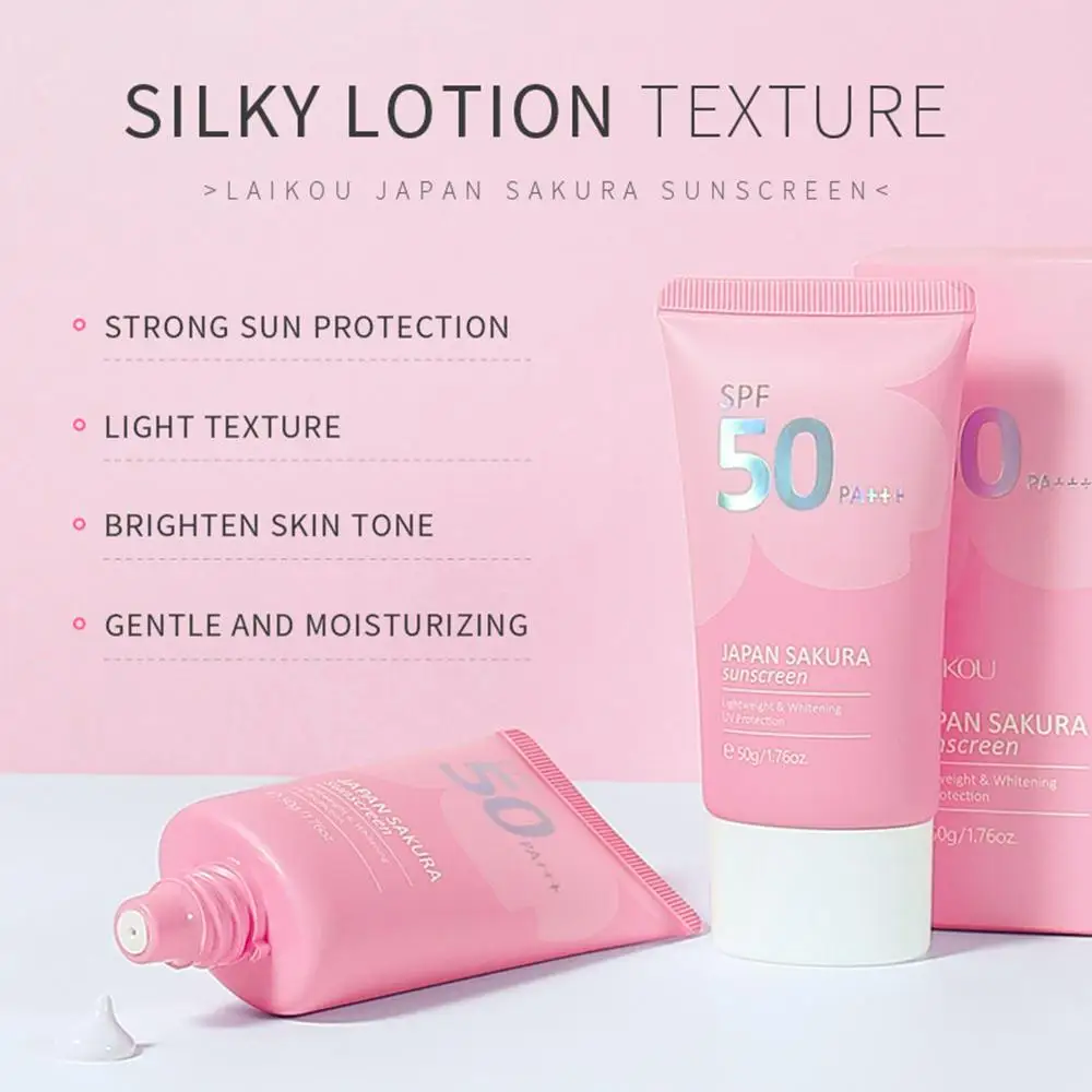 Sakura Brighten Cream Korean Sunscreen Spf50 Isolation Lotion Cream Refreshing Moisturizing Korean Sunscreen Protector