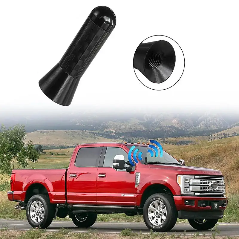 

Carbon Fiber Screw Metal Short Stubby Mast Antenna Car Styling Roof Enhanced Signal For Benz Accessories Brand New