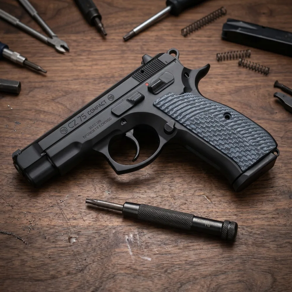 Premium Non-slip 1911 Handgun Grips Feather & Honeycomb Dual Texture Scales for Range Training & Hunting