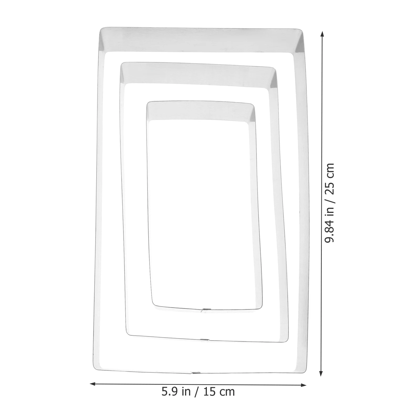 

3pcs Stainless Steel Mousse Mould Set Rectangular Tiramisu Cake Cheese Cutter Baking Pastry Tool Cookie Dough Cutter