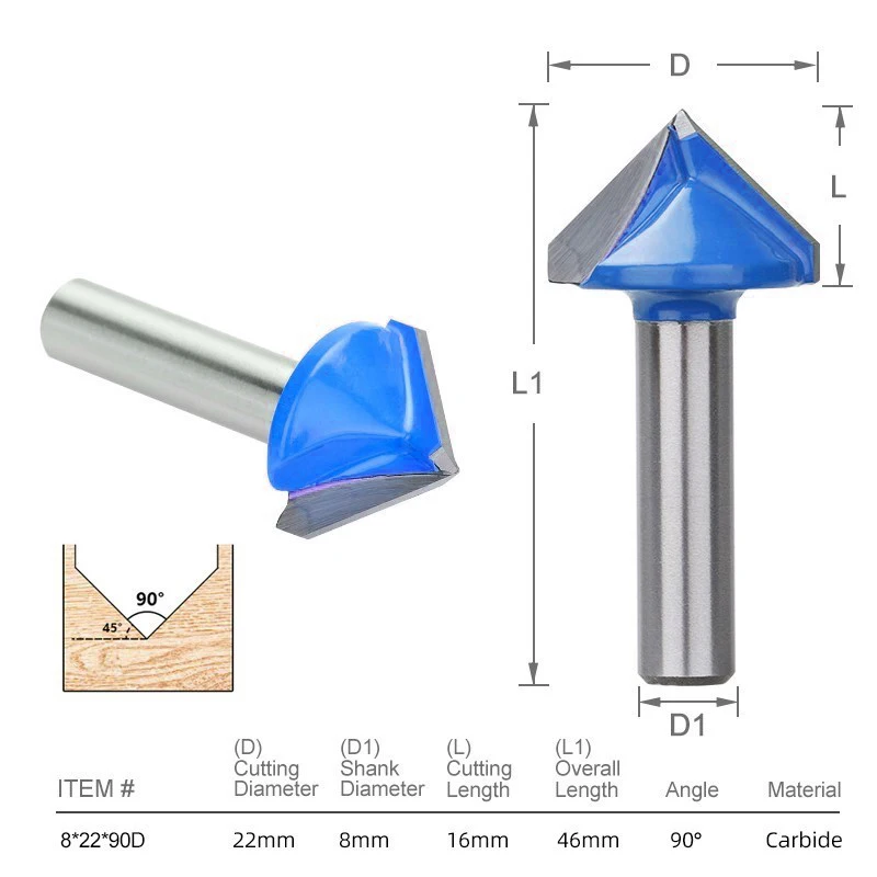 Imagem -02 - Xcan Madeira Router Bit mm Shank v Forma 3d Bit Gravura 90 Graus Carboneto de Diâmetro Moinho de Extremidade 22 32 mm de Madeira Cortador de Moagem