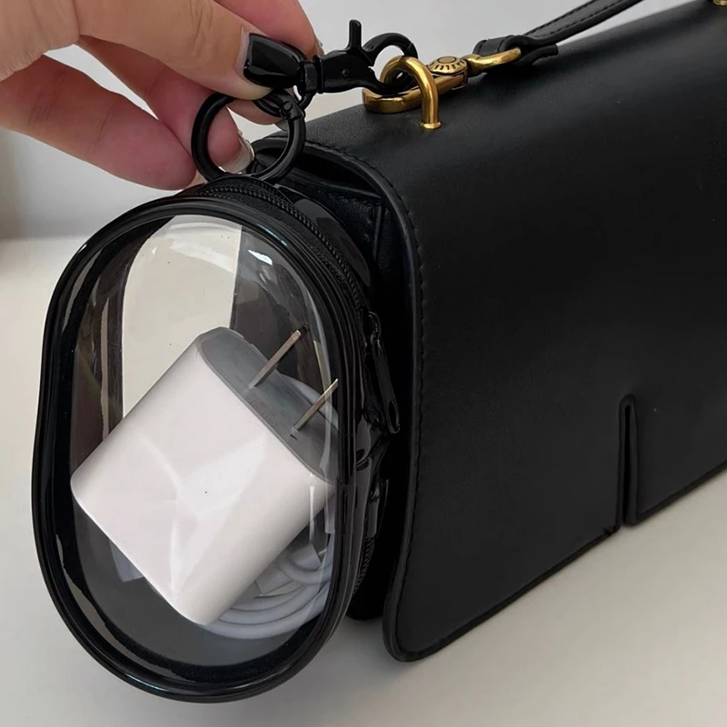 Transparent Pvc Box Keychain Jewelry Organizer Bag Toy Protect Clear Zipper Storage Case Pouch Wallet Cute Doll Bag Organization