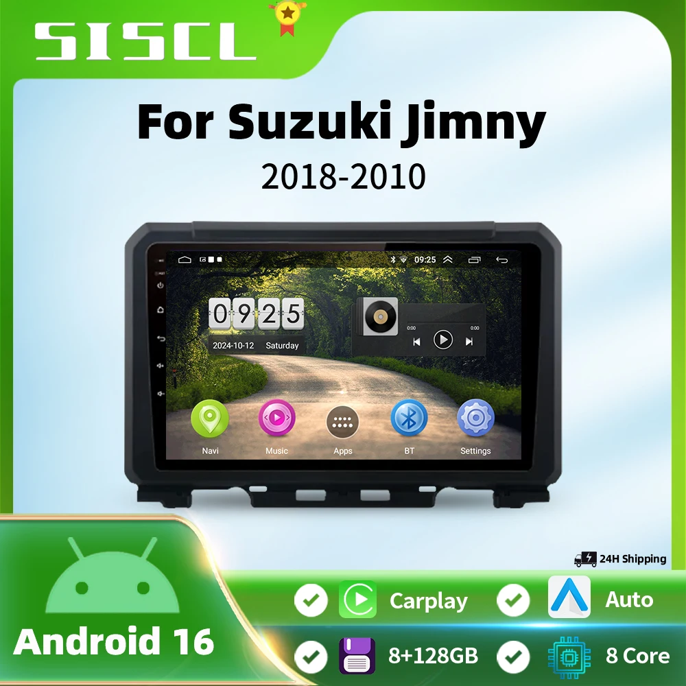 

Для Suzuki Jimny JB64 2018 2019 2020 GPS-навигация, стереосистема Android 16, 9-дюймовый IPS сенсорный экран, автомобильное радио, мультимедийный видеоплеер