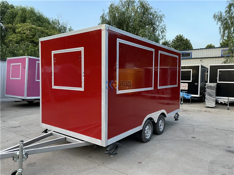 Concession Food Cart Snow Cone Trailer Street Snack Coffee Truck Hamburger Snack Kiosk Mobile Food Truck Full Equipped