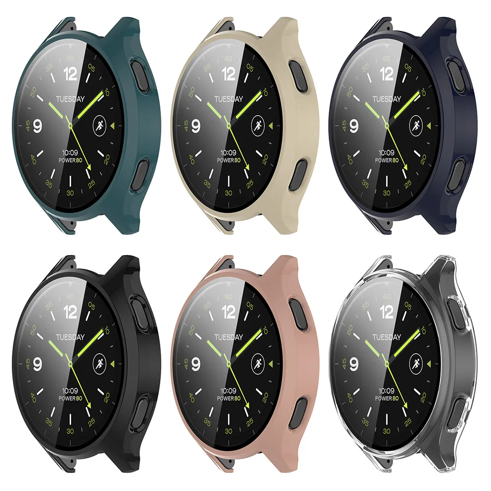 

Жесткий чехол-бампер из поликарбоната + защитная пленка из закаленного стекла, универсальная защитная пленка для экрана, защитный чехол-бампер для аксессуаров XiaoMi Watch2