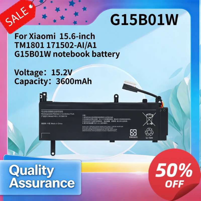 G15B01W High quality 3600mAh 15.2V For  Xiaomi Gaming Laptop 15.6-inch TM1801 171502-AI/A1 G15B01W notebook battery