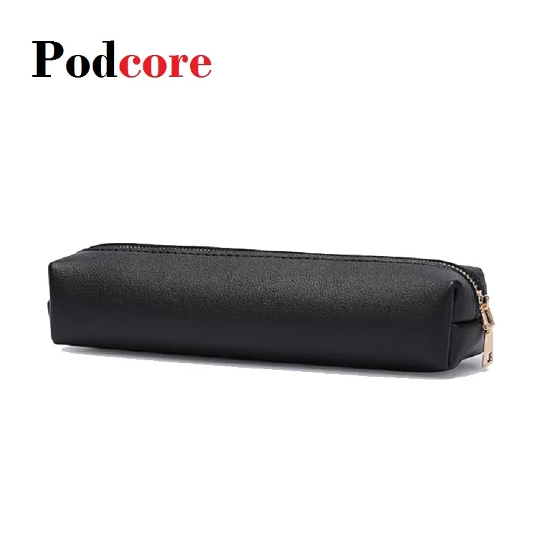 20cm Long PU Leather Pencil Case for Girls Makeup Brush Bag Small Zipper Pouch for  Pens, Markers, Makeups, Change, Coins, Cigar