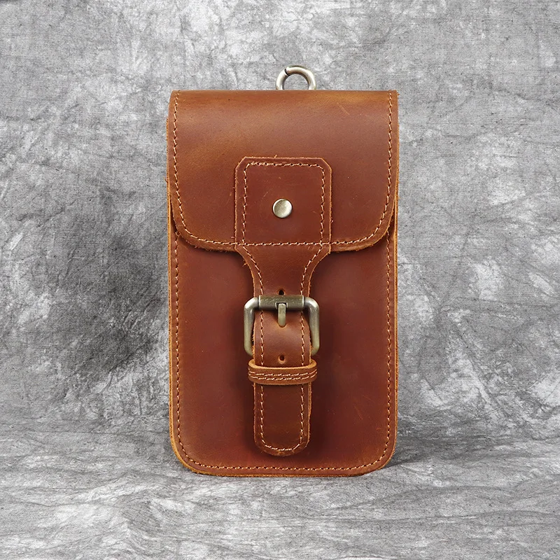 

YH3112 Мужской ремень из натуральной кожи, пояс для брюк, шар повязки на голову, воловья кожа, вертикальная поясная сумка для телефона Crazy Horse в стиле ретро