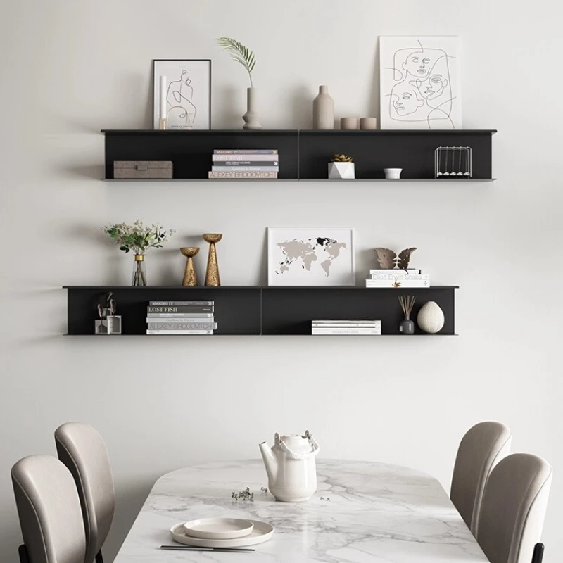 

Iron Wall Shelf for Living Room TV Background Decorative Shelves Sofa Side Display Shelf for Dining Room Elegant Wall Organizer