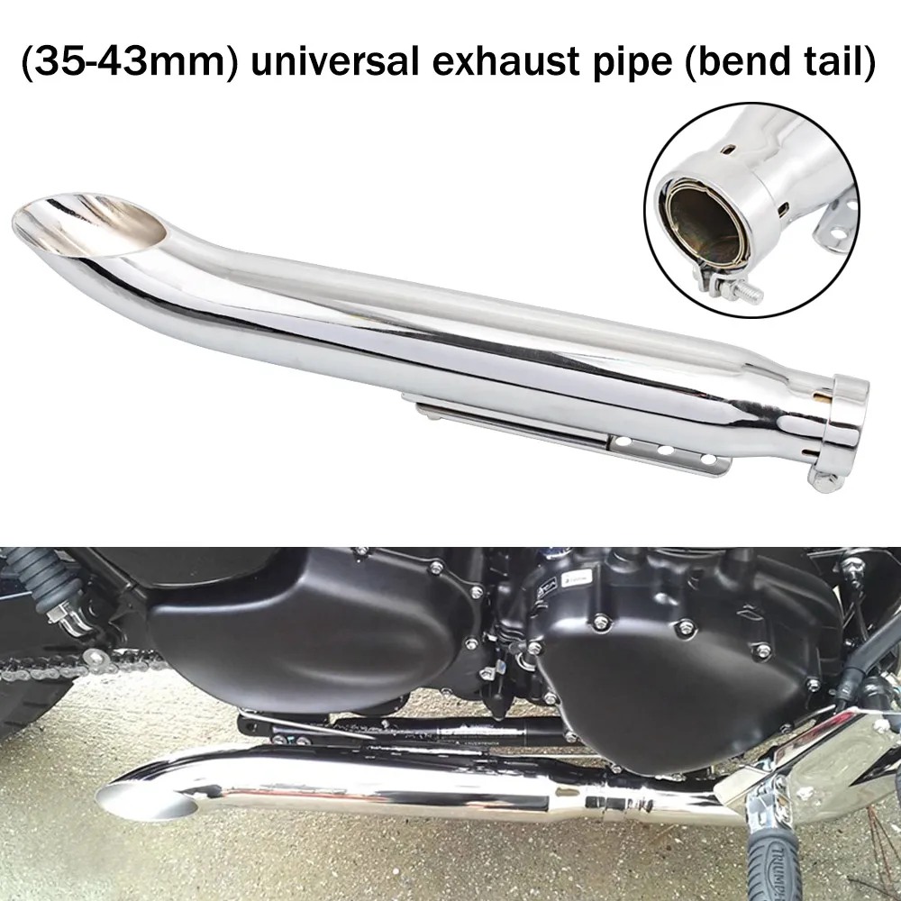 

Universal Motorcycle Chrome Exhaust Muffler Pipe Tip Retro Vintage Rear Pipe Tube For Harley Bobbers Suzuki Yamaha Honda