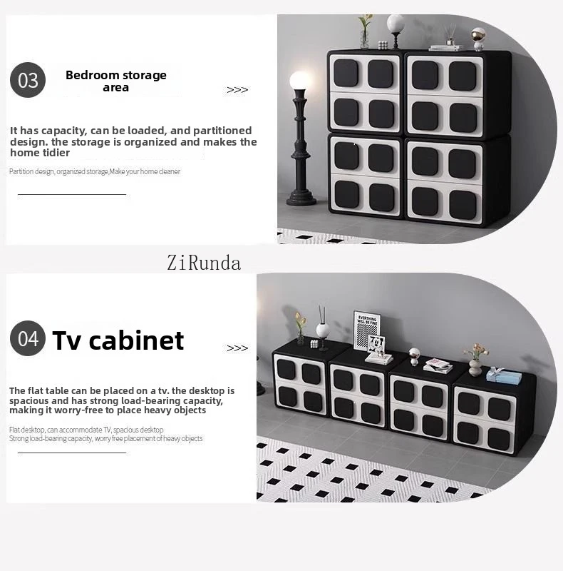 Creative Square Solid Wood Lockers Modern Bedroom Stackable Storage High Appearance Horizontal Bedside Tables