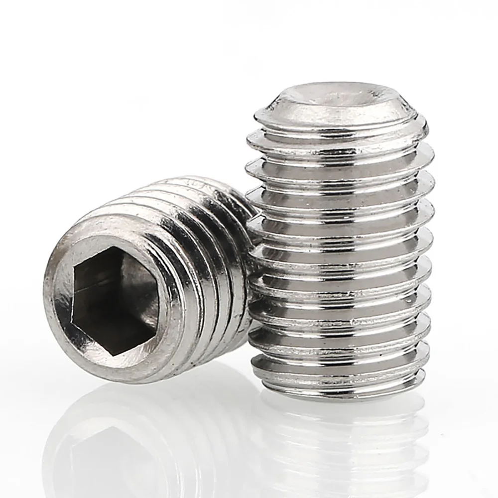 Hexagon Socket Headless Cup Point Set Screw M12 M14 M16 304 Stainless Steel Allen Socket Head Set Screw End Grub Headless Screws
