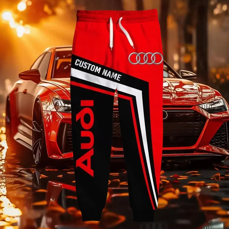 

Летние брюки с логотипом Audi, модные высококачественные дышащие повседневные удобные уличные городские брюки для взрослых с 3D принтом