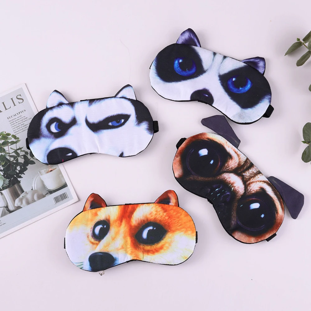 Cute 3d Dog Cat Sleep Eye Masks Cosplay Cartoon Animals Eye Covers for Travel Naps Night Mask Comfortable Lightproof Eye Patches