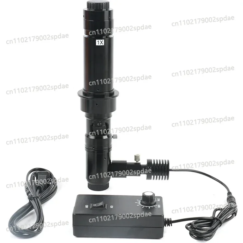 Lente coaxial con zoom 180X 300X 400X 1400X, montura C, luz puntual de 8mm, accesorios para cámara de vídeo de microscopio digital industrial