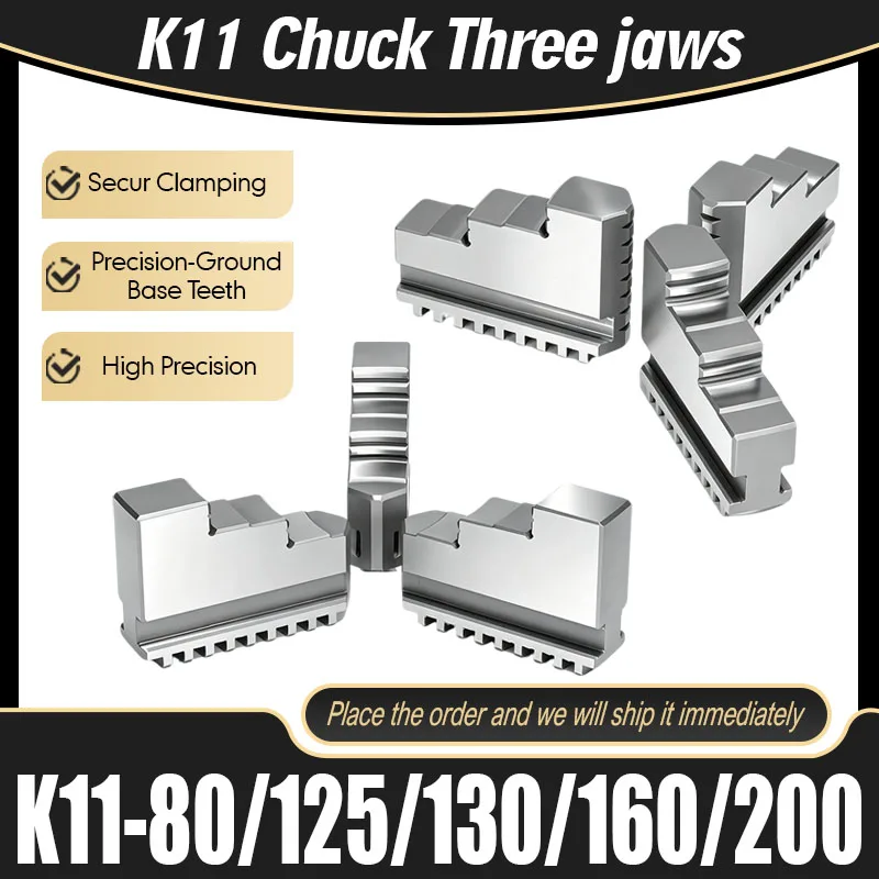 Juego de 3 mandriles universales de tres mordazas K11 (K11-80, K11-100, K11-125, K11-130, K11-160, K11-200) para torno mecánico