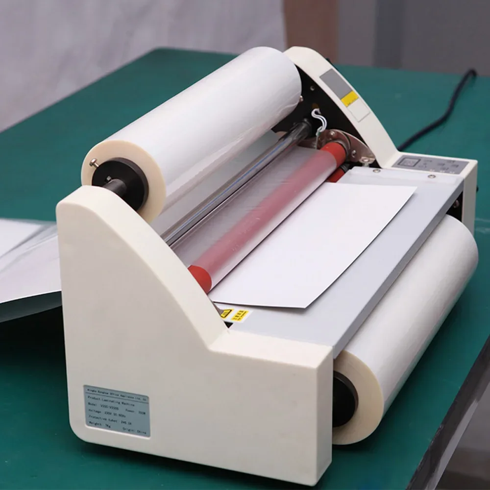 V350 Laminating Machine Cold Hot Laminator Film Photo Laminater 1.1m/Minute Film Laminator Single and Double-Sided Heating Mode