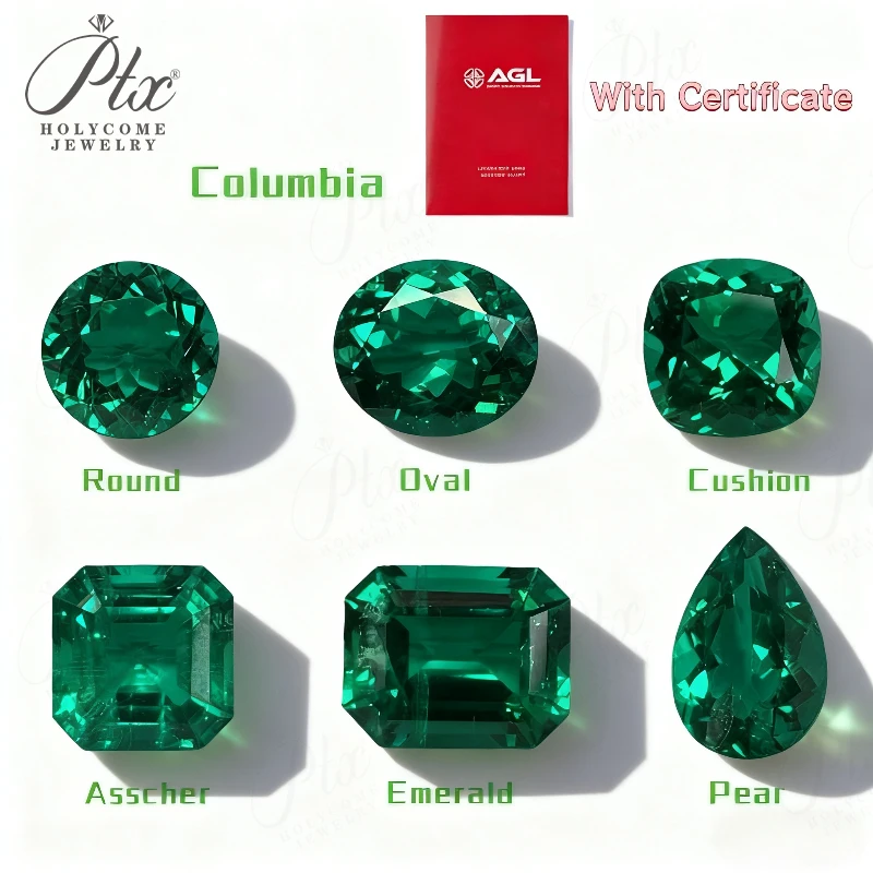 

Colombian Lab Grown Emerald Gemstones Multiple Shapes with Certificate for Rings Necklaces Bracelets and Fine Jewelry Crafting