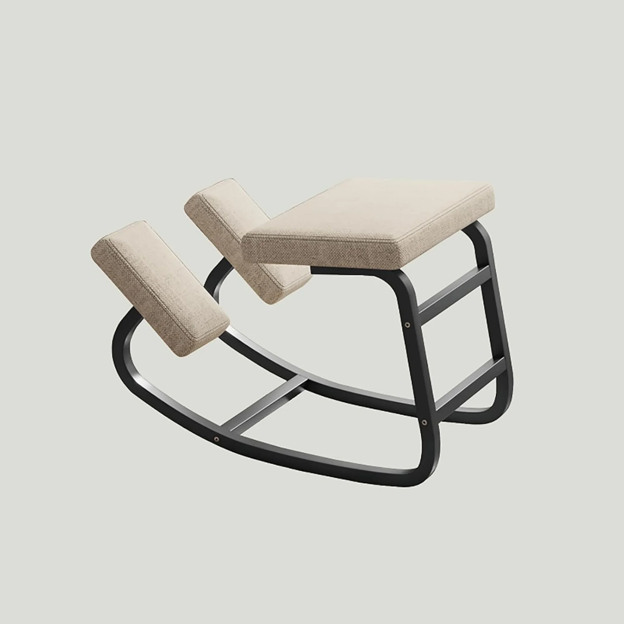 

Innovative Metal Chairs, Ergonomic Stools, Sitting Posture Correction Chair, Kneeling Study Office Chair for Dining Room Bedroom Office Classroom Desk(Black Frame, White 1)