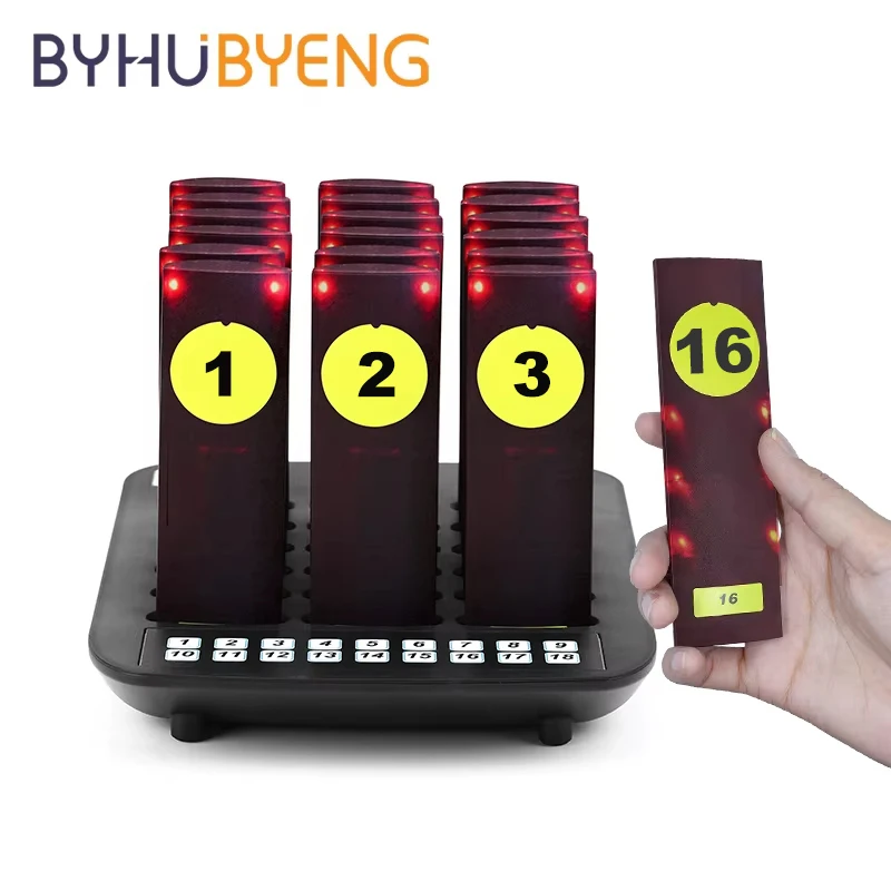 BYHUBYENG Service Coffee Restaurants Equipment Waiter Pager Restaurante Order Pukely Buttons For Push-button Call Queue System