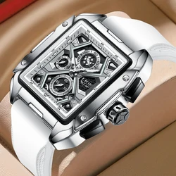 2023 New Top LIGE Brand Luxury Men Watch Business Square Watch Men Casual Sport Quartz Chronograph Clock orologi impermeabili maschili