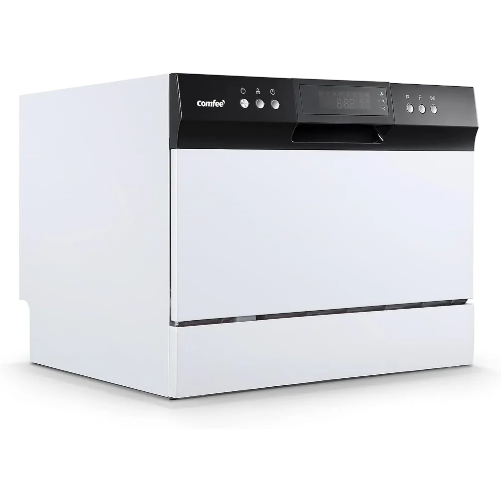 COMFEE’ Countertop Dishwasher, Energy Star Portable Dishwasher, 6 Place Settings & 8 Washing Programs, Speed, Baby-Care