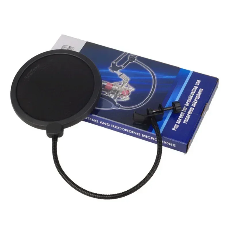 Double Layer Studio Microphone Pop Filter Flexible Wind Screen Sound Filter Mask Mic Shield for Speaking Recording Accessories