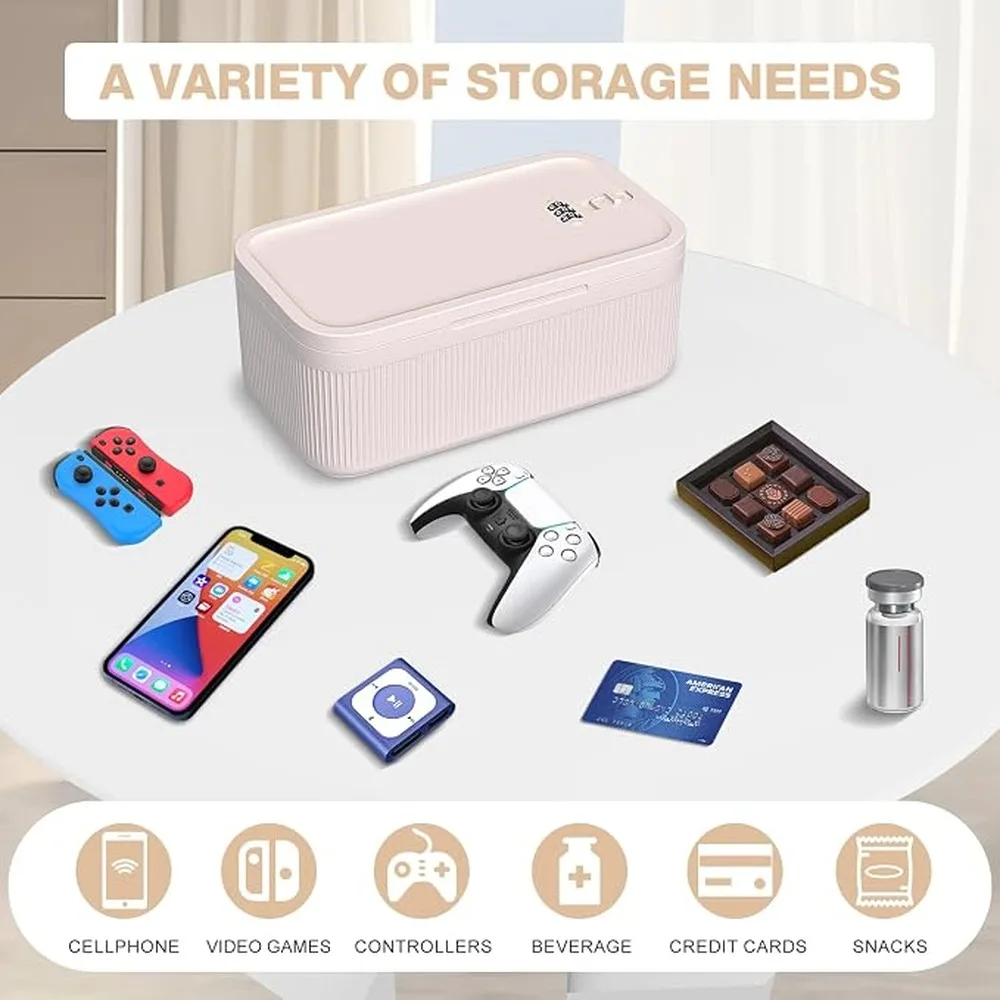 Locked Box Travel Safe Small Lockbox Sized To Store 4-5 Mobile Phones While Keeping Safe Lock Box