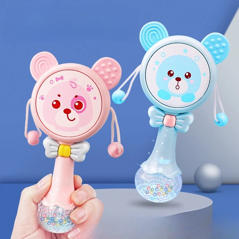 Baby Rattle Can Be Gnawed 0 To 3 Months Baby Hand Drum Music Wave Drum Rocking Toy 0 To 6 Months