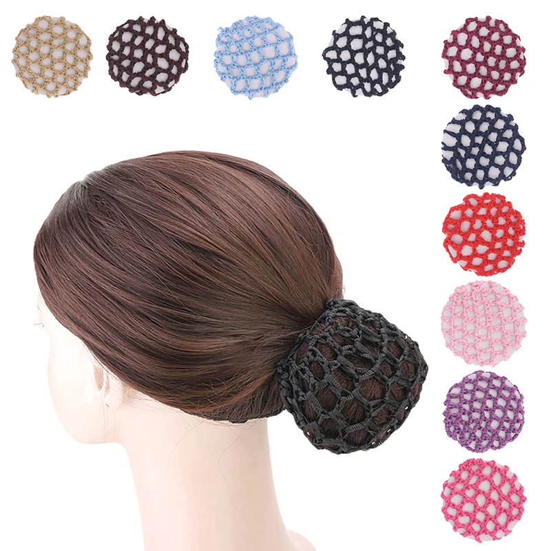 Beautiful Bun Cover Women Hair Net Ballet Dance Skating Crochet Rhinestone Styling Headwear Accessories